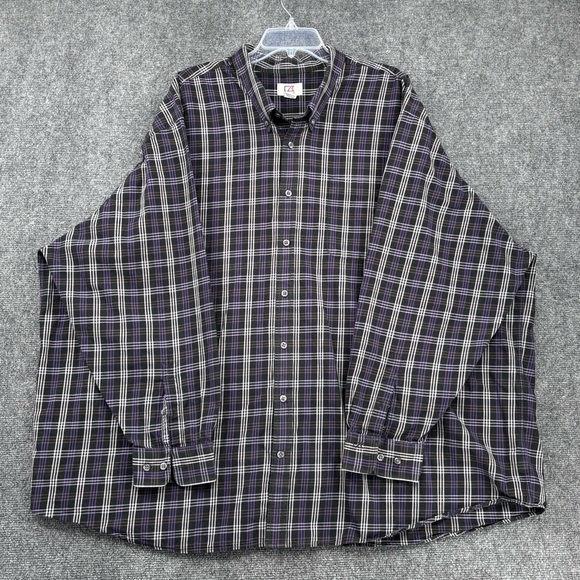 Cutter & Buck Other - Cutter & Buck Purple Black Plaid Long Sleeve Button Up Shirt Men’s Big 5X